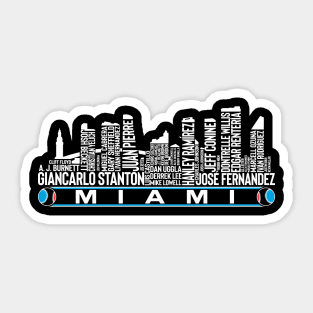 Miami Baseball Team All Time Legends, Miami City Skyline Sticker